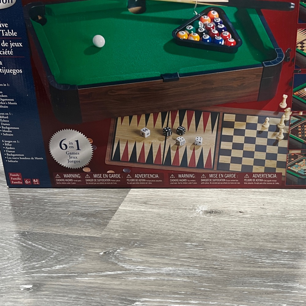 6-in-1 Pool Table Games - Green and Brown by Pavilion
